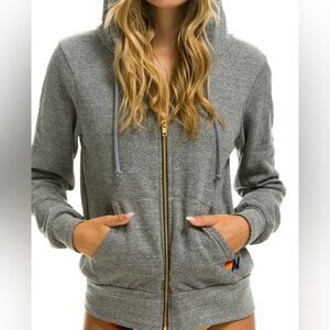 Aviator Nation Bolt Hoodie - Heather Grey (size Large)